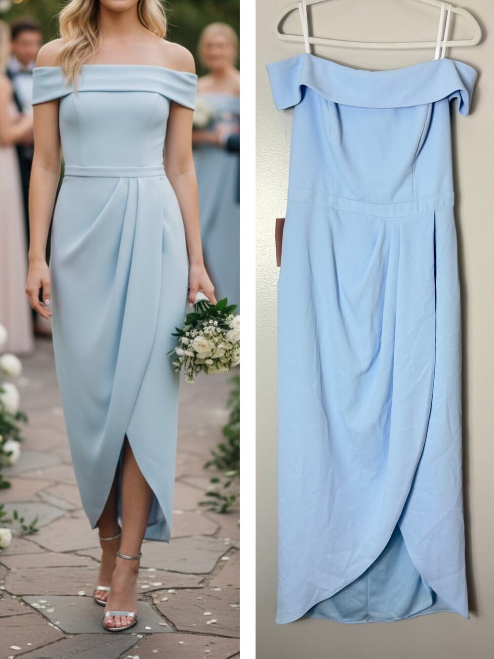 NWT BHLDN Dress 12 Blue Wedding Guest Bridesmaid Cocktail Formal Evening Long